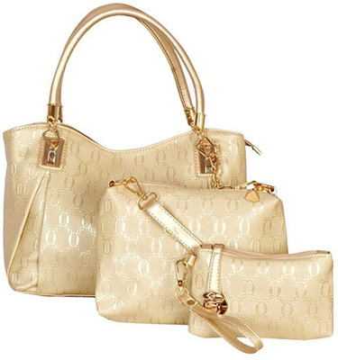 

Creative India Exports Women's Golden Handbag Shoulder Bag(Gold, 32 L)