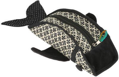 

Bagkrafts Fabric crafts School Bag(Black, White, 8 inch)