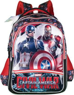 

Captain America Civil War Bag School Bag(Black, Red, 16 inch)