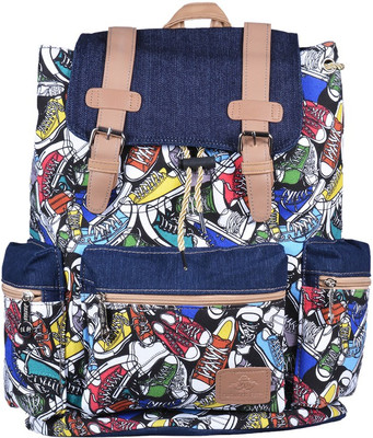 

WEBHIN Webhin Women And Girl's Multi Colour Canvas Backpack, Casual Backpack WBBP108 Backpack(Multicolor, 22 L)