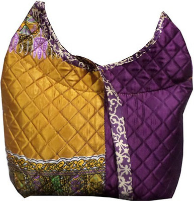

BeyondBiz Quilted Bag School Bag(Purple & Yellow, 12 inch)