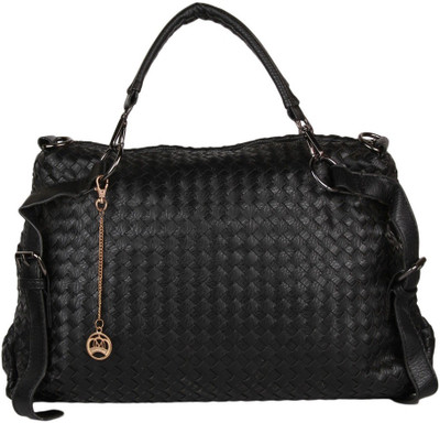 

Moedbuille Black Letherette Handbag [MBHB00045] School Bag(Black, 10 inch)