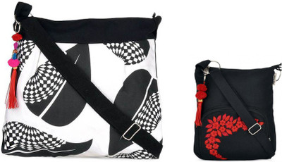 

Pick Pocket Combo of Black and White Sling Bag School Bag(Black, 5 L)