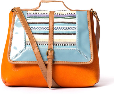 

Desi Drama Queen Girls Casual Orange PU Sling Bag