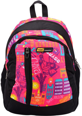 

Yark Yark Cool Print Light Weight 26 Litres Junior Kids For Boys/Girls Backpack Y4708(5-8 years age) Waterproof School Bag(Pink, 26 L)