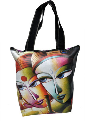 

NoVowels Polyster Shopping Bag For Women In RadhaKrishna Print Waterproof Shoulder Bag(Multicolor, 15 L)