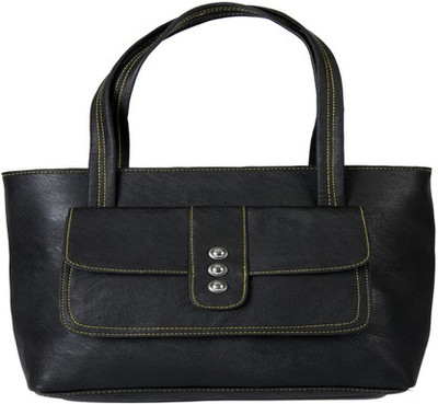 

Kuero Black Tote handbag School Bag(Black, 15 inch)