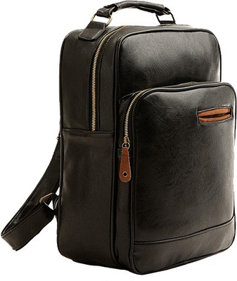 

FemNmas Leather Celebrity Unisex Backpack Backpack(Black, 12 inch)