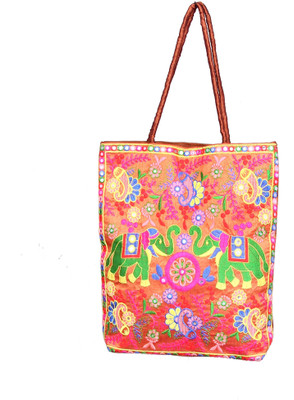 

ZAISHA Beautiful handmade, handicraft embroided Shoulder Bag(Multicolor, Orange, 12 inch)