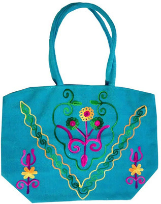 

CraftEra Exclusive Unique Print Light Blue Color Jute Handheld Multipurpose Bag(Blue, 45 inch)