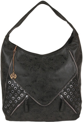 

Moedbuille Grey Letherette Hobo Handbag [MBHB00002] School Bag(Grey, 12 inch)