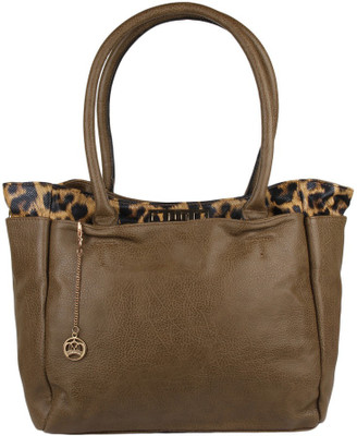 

Moedbuille Brown Letherette Tote Handbag [MBHB00022] School Bag(Brown, 12 inch)