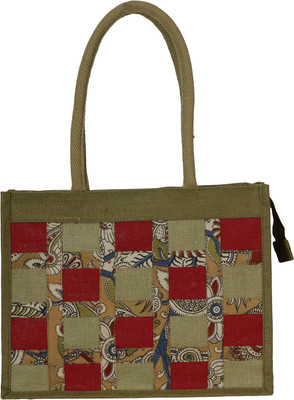 

Jute Tree JB330-KALAMKARI CHECKED BAG Multipurpose Bag(Green, 1 inch)
