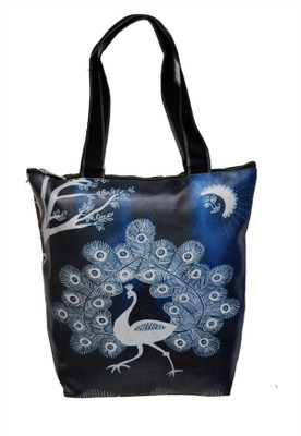 

NoVowels Polyster Shopping Bag For women In Peackock Painting DarkBlue Waterproof Shoulder Bag(DarkBlue, 15 L)
