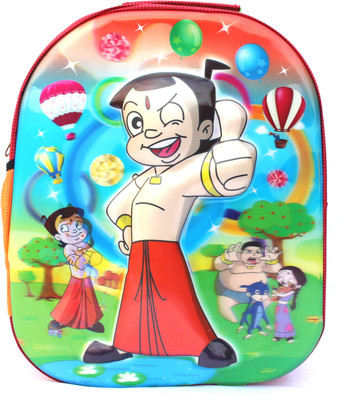 

CARRY MEE 3D CHHOTA BHEEM Waterproof School Bag(Red, 7)