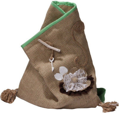 

Gentle Sunshine Burlap-Love Back Pack Backpack(Khaki, Green, 12 L)
