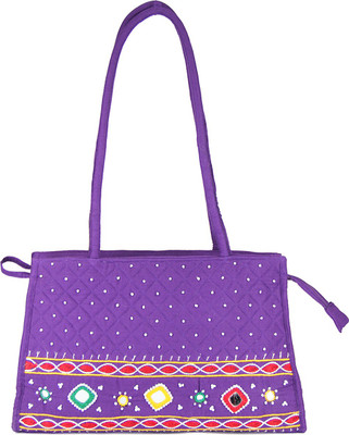 

Womens Cottage Purple Cotton Patch Work Square Bag School Bag(Multicolor, 5 inch)