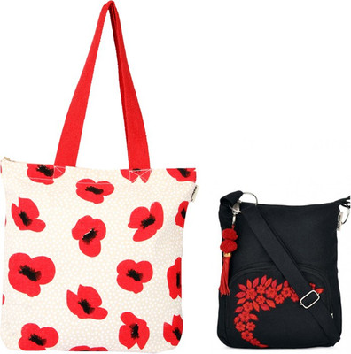 

Pick Pocket Combo of Cute Pretty Poppy Shopper Bag Messenger Bag(Red, 5 inch)
