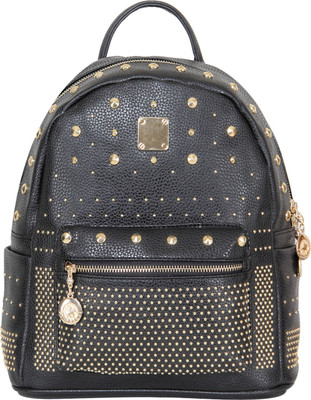 

FabSeasons FabSeasons PU Black Studded Faux Leather Backpack Waterproof Daypack(Multicolor, 10 L)