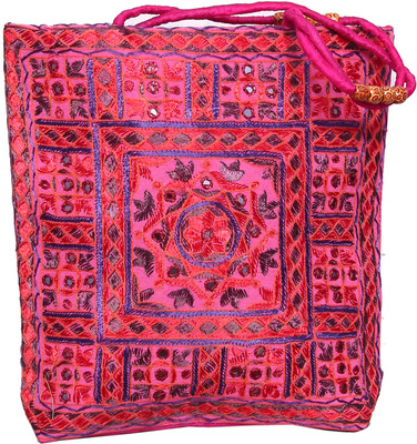 

ZAISHA Beautiful handmade, handicraft embroided Shoulder Bag(Multicolor, Pink, 12 inch)