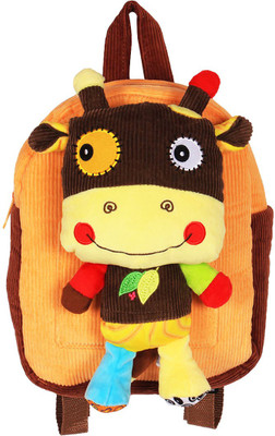 

Ole Baby Applique Plush Soft Toy Kids Toddler Cute Cartoon Backpack Animal Shaped Snack Toy Shoulder Backpack Preschool Backpacks School Bag(Orange, 3 L)