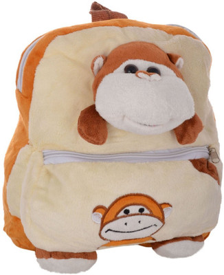 

Twisha Nursery Monkey With Embroidery School Bag(Brown, 5 inch)