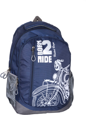 

U United Royal Rider 14 L Backpack(Blue, Grey), Navy blue and grey