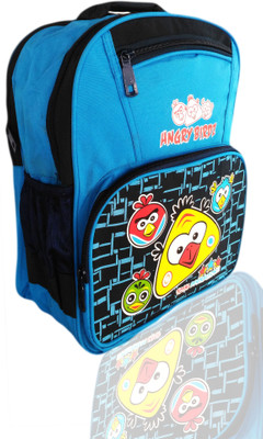 Digital Bazar Sharjah Blue Angry Birds Kids Backpack Cartoon Net Waterproof School Bag(Blue, 16 inch) available at flipkart for Rs.1010