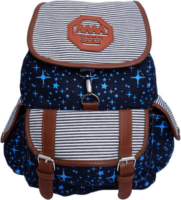 

Super Drool Blue Glitter Stars Backpack(Multicolor, 7 L)