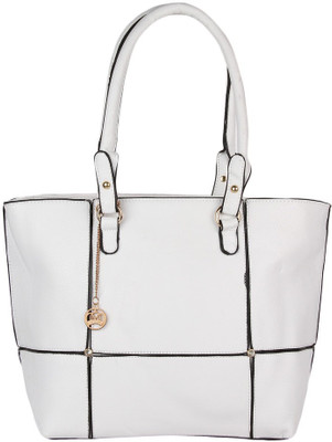 

Moedbuille White Letherette Tote Handbag [MBHB00029] School Bag(White, 11 inch)