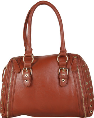 

Satchel Side Hole Pattern Handbag School Bag(Brown, Tan, 9 inch)