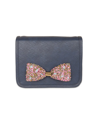

Desi Drama Queen Bow Bag - Blue Sling Bag(Multicolor, 5 inch)