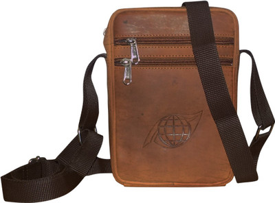 

Style 98 Men & Women Casual Brown Genuine Leather Sling Bag