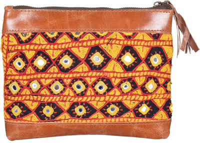 

Jewel Fab Art Vintage Handmade Banjara Mirror Work And Embroidery Beautiful Leather Hand Bag Multipurpose Bag(Multicolor, 6 inch)