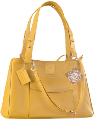 

eZeeBags Maya Collection YA824v1 Leather Handbags dark, tall & handsome. School Bag(Yellow, 1 L)