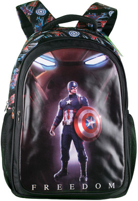 

Captain America Bag Waterproof School Bag(Black, 19 inch)
