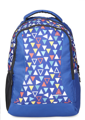 

Amperstyle Blue Triangle Printed Backpack(Blue, 25 L)