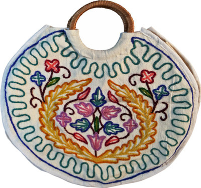 

The Koshur Kul Embroidery Handbag School Bag(White, Multicolor, 5)