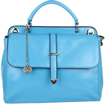 

Moedbuille Blue Letherette Satchel Handbag [MBHB00009] School Bag(Blue, 10 inch)