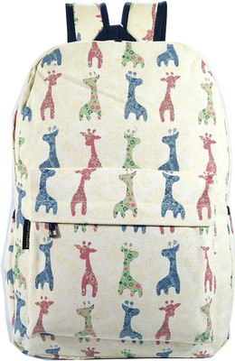 

SurprizeMe Canvas Giraffe Waterproof School Bag(Beige, 40 L)
