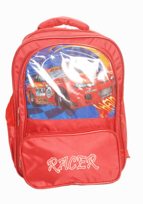 

ZEST Car Cartoon Printed Waterproof Backpack(Red, 15 L)