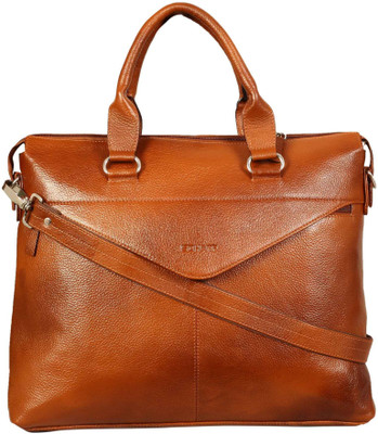

Scharf Genuine Leather Shoulder Carrycase Bag Messenger Bag(Tan, 15 L)