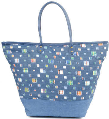 

Aliado Denim designer patchwork Dark Blue Handbag Multipurpose Bag(Blue, 2 L)