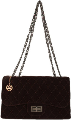 

Moedbuille Coffee Polyurethane (PU) Satchel Handbag Sling Bag(Coffee Brown, 7 inch)