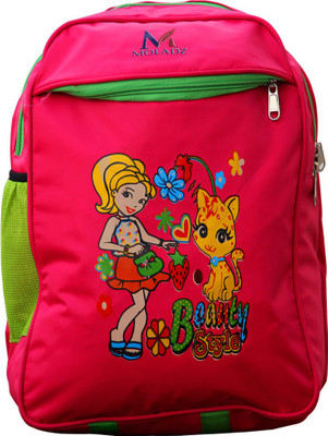 

Moladz Beauty Waterproof School Bag(Pink, 14 inch)