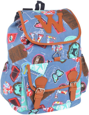 

Kleio Kleio Printed Canvas Backpack Backpack(Blue, 28 L)