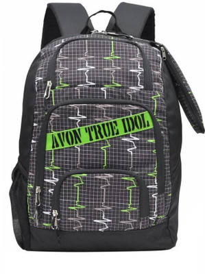 Avon Avon True Idol 18" Waterproof Green ECG Print Student Backpack Waterproof School Bag(Green, 26 L)
