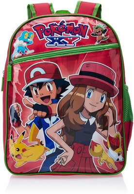 PoKeMoN Red and Green School Bag (Secondary 3rd Std Plus) Waterproof School Bag(Red, 18 inch)