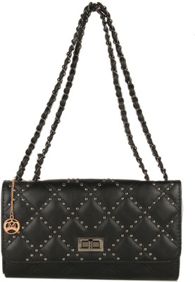 

Moedbuille Black Polyurethane (PU) Satchel Handbag School Bag(Black, 7 inch)