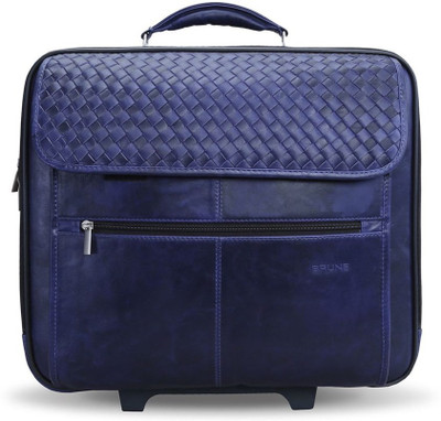 

Brune Hand Woven Detail Strolley Cabin Luggage Bag Trolley(Blue, 14 L)